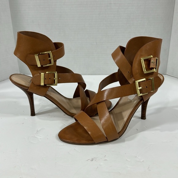 Women Guess open toe heels brown upper leather - Picture 3 of 7
